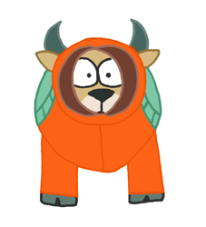 Size: 930x1025 | Tagged: safe, artist:summerium, character:yona, species:yak, clothing, cosplay, costume, female, kenny mccormick, south park, style emulation
