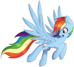 Size: 2976x2676 | Tagged: safe, artist:renderpoint, character:rainbow dash, species:pegasus, species:pony, female, flying, mare, simple background, solo, transparent background