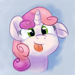 Size: 2480x2480 | Tagged: safe, artist:aemantaslim, character:sweetie belle, species:pony, blep, cute, diasweetes, female, filly, looking at you, mlem, silly, silly pony, tongue out
