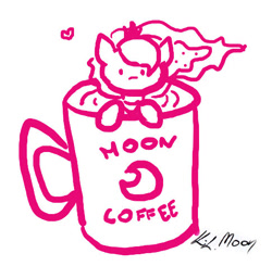Size: 485x476 | Tagged: safe, artist:lailyren, artist:moonlight-ki, character:princess luna, species:alicorn, species:pony, coffee, coffee mug, cup, cup of pony, female, mare, micro, monochrome, mug, solo