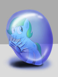 Size: 2250x3000 | Tagged: safe, artist:bladedragoon7575, oc, oc only, oc:delphina depths, bipedal, bubble, in bubble, simple background