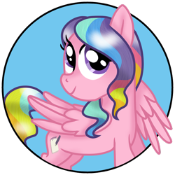 Size: 768x768 | Tagged: safe, artist:awoomarblesoda, character:rainbow harmony, species:pegasus, species:pony, female, filly, solo