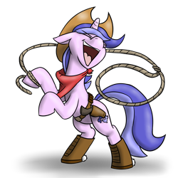 Size: 2000x2000 | Tagged: safe, artist:timsplosion, character:sea swirl, species:pony, species:unicorn, background pony, bandana, boots, clothing, costume, cowboy boots, cowboy hat, female, gun, hat, holster, lasso, mare, mario party, mario party 2, rope, simple background, solo, transparent background, weapon