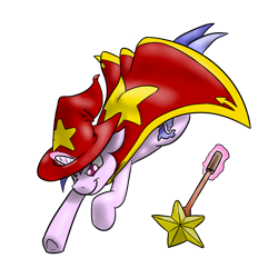 Size: 2000x2000 | Tagged: safe, artist:timsplosion, character:sea swirl, species:pony, species:unicorn, background pony, cloak, clothing, costume, female, hat, leaping, levitation, magic, magic wand, mare, mario party, mario party 2, simple background, solo, telekinesis, transparent background, wizard hat