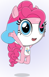 Size: 2095x3292 | Tagged: safe, artist:keronianniroro, character:pinkie pie, species:anthro, clothing, crossover, female, hat, hybrid, jumping, keponian, keronian, looking at you, sergeant frog, solo, species swap, style emulation
