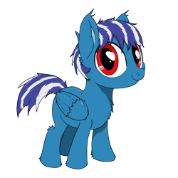 Size: 1500x1500 | Tagged: safe, artist:bigshot232, oc, oc only, oc:evening mist, species:pegasus, species:pony, 2019 community collab, derpibooru community collaboration, chest fluff, colt, cute, ear fluff, ear tufts, fluffy, hoof fluff, leg fluff, looking at you, male, messy mane, ocbetes, simple background, smiling, solo, transparent background, wing fluff