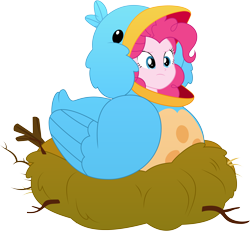 Size: 6000x5539 | Tagged: safe, artist:lahirien, character:pinkie pie, episode:the art of friendship, eqg summertime shorts, g4, my little pony: equestria girls, my little pony:equestria girls, absurd resolution, bird costume, clothing, costume, female, funny, nest, pinkie being pinkie, pinkie birdie, silly, silly human, simple background, solo, transparent background, vector