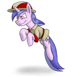 Size: 2000x2100 | Tagged: safe, artist:timsplosion, character:sea swirl, species:pony, species:unicorn, background pony, clothing, female, hat, leaping, mare, pith helmet, simple background, solo, transparent background