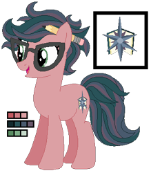 Size: 348x397 | Tagged: safe, artist:awoomarblesoda, oc, oc:redwood springwater, parent:timber spruce, parent:twilight sparkle, parents:timbertwi, species:earth pony, species:pony, female, glasses, mare, offspring, simple background, solo, transparent background