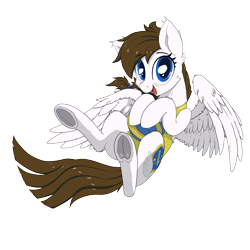 Size: 3000x3000 | Tagged: safe, artist:bigshot232, derpibooru original, oc, oc only, oc:blue skies, species:pegasus, species:pony, 2019 community collab, derpibooru community collaboration, cheek fluff, clothing, ear fluff, female, flying, looking at you, mare, simple background, smiling, solo, sports, swimsuit, transparent background, underhoof, volleyball
