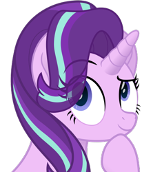 Size: 492x523 | Tagged: safe, artist:peahead, character:starlight glimmer, species:pony, species:unicorn, eye clipping through hair, female, movie accurate, solo, thinking