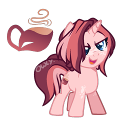 Size: 903x909 | Tagged: safe, artist:owl-clockwork, oc, oc:cinnamon latte, parent:donut joe, species:pony, species:unicorn, adopted offspring, female, filly, simple background, solo, transparent background