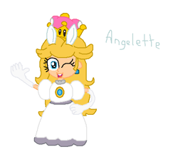 Size: 456x388 | Tagged: safe, artist:drypony198, character:angel bunny, angelette, male to female, princess peach, rule 63, super crown, super mario bros., transformation