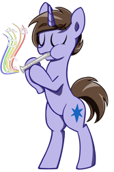 Size: 800x1200 | Tagged: safe, artist:tastyrainbow, oc, oc only, species:pony, 2019 community collab, derpibooru community collaboration, bipedal, eyes closed, flute, musical instrument, simple background, solo, transparent background