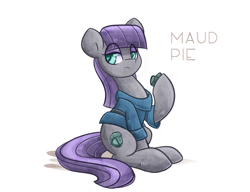 Size: 800x615 | Tagged: safe, artist:azimooth, character:boulder, character:maud pie, species:earth pony, species:pony, eye clipping through hair, female, mare, simple background, sitting, solo, white background