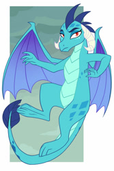 Size: 666x1000 | Tagged: safe, artist:darkodraco, character:princess ember, species:dragon, dragoness, female, looking at you, solo, unamused