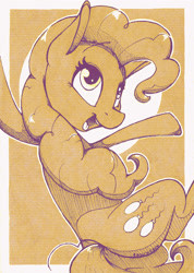 Size: 1000x1405 | Tagged: safe, artist:fanch1, character:pinkie pie, species:earth pony, species:pony, female, marker drawing, monochrome, solo, traditional art