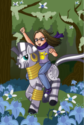 Size: 400x596 | Tagged: safe, artist:xkappax, character:zecora, species:human, species:zebra, clothing, commission, converse, glasses, pikachu, scarf