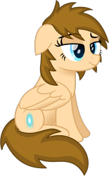 Size: 1070x1725 | Tagged: safe, artist:peahead, oc, oc only, oc:stellar winds, species:pegasus, species:pony, my little pony: the movie (2017), blue eyes, female, floppy ears, frown, mare, movie accurate, raised eyebrow, raised eyebrows, simple background, sitting, smiling, solo, transparent background, unimpressed, vector