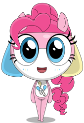 Size: 2200x3236 | Tagged: safe, artist:keronianniroro, character:pinkie pie, clothing, crossover, cutie mark, hat, hybrid, keponian, keronian, keroro gunsou, looking at you, open mouth, sergeant frog, simple background, species swap
