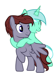 Size: 2454x3200 | Tagged: safe, artist:junkiesnewb, character:lyra heartstrings, oc, oc:grey bolt, canon x oc, female, male, shipping, simple background, straight, transparent background, vector