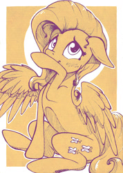 Size: 1000x1402 | Tagged: safe, artist:fanch1, character:fluttershy, species:pegasus, species:pony, cute, female, floppy ears, mare, shy, shyabetes, solo, traditional art
