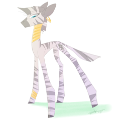 Size: 1000x1100 | Tagged: safe, artist:creeate97, character:zecora, species:zebra, colored pupils, ear piercing, earring, female, jewelry, piercing, quadrupedal, signature, simple background, solo, white background