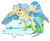 Size: 1414x1165 | Tagged: safe, artist:rossignolet, character:princess skystar, species:classical hippogriff, species:hippogriff, g4, my little pony: the movie (2017), beach, chest fluff, colored wings, colored wingtips, feathered fetlocks, female, flower, flower in hair, fluffy, flying, freckles, jewelry, jungle, necklace, ocean, seashell necklace, solo, spread wings, wings