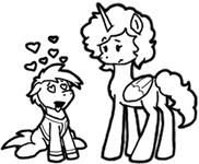 Size: 182x150 | Tagged: safe, artist:crazyperson, species:alicorn, species:pony, species:unicorn, fallout equestria, :/, artificial alicorn, black and white, blue alicorn (fo:e), fallout equestria: commonwealth, fanfic art, female, floating heart, generic pony, grayscale, heart, heart eyes, mare, monochrome, open mouth, picture for breezies, simple background, tongue out, transparent background, wingding eyes