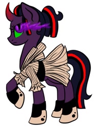 Size: 400x532 | Tagged: safe, artist:srsishere, character:twilight sparkle, character:twilight sparkle (unicorn), species:pony, species:unicorn, ask corrupted twilight sparkle, clothing, corrupted, corrupted twilight sparkle, curved horn, dark, dark equestria, dark magic, dark queen, dark world, dress, female, hairstyle, hoof shoes, horn, magic, manestyle, queen twilight, solo, sombra eyes, sombra horn, tumblr, tyrant sparkle