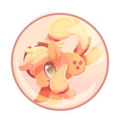 Size: 1280x1280 | Tagged: safe, artist:sharmie, part of a set, character:applejack, species:pony, bubble, female, simple background, solo, transparent background