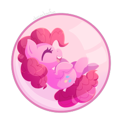Size: 1280x1280 | Tagged: safe, artist:sharmie, part of a set, character:pinkie pie, species:pony, bubble, female, simple background, solo, transparent background