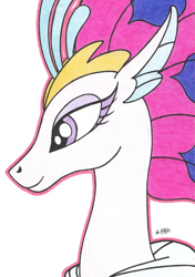 Size: 2417x3433 | Tagged: safe, artist:aracage, character:queen novo, species:seapony (g4), my little pony: the movie (2017), bust, female, portrait, traditional art