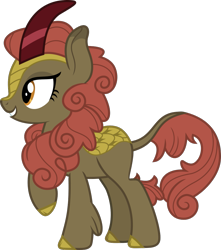 Size: 955x1080 | Tagged: safe, artist:iknowpony, character:maple brown, species:kirin, episode:sounds of silence, g4, my little pony: friendship is magic, .svg available, background kirin, female, raised hoof, simple background, smiling, solo, transparent background, vector