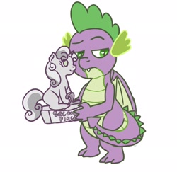Size: 2679x2601 | Tagged: safe, artist:kiwiscribbles, character:spike, character:sweetie belle, anti-shipping, statue