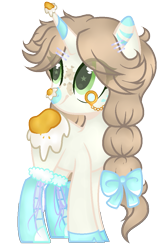 Size: 687x1047 | Tagged: safe, artist:angelamusic13, oc, species:pony, species:unicorn, boots, egg pony, female, food, food pony, mare, original species, ponified, shoes, simple background, solo, transparent background