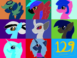 Size: 1280x966 | Tagged: safe, artist:eeveeglaceon, character:derpy hooves, character:scootaloo, oc, oc only, oc:bloody mary, oc:cherry okapi, oc:link, oc:necro mortem, oc:widget, oc:widget finley, species:alicorn, species:changeling, species:pegasus, species:pony, alicorn oc, angel, ask angel scootaloo, ask cherry okapi and mara, ask derpy and the doctor, ask widget, blue eye, blue hair, brighter coat, brighter hair, changeling oc, color change, darkened coat, darkened hair, earth pony oc, follower count, glasses, green hair, halo, inverted, inverted colors, lighter coat, lighter hair, link, mud, muddy, multicolored background, needs more saturation, orange eye, pegasus oc, pink coat, ponified, red and black oc, sidemouth, the legend of zelda, tumblr, tumblr:ask angel scootaloo, tumblr:ask cherry okapi and mara, tumblr:ask derpy and the doctor, tumblr:ask widget, tumblr:chrysalis army's information bureau, tumblr:question pony link, tumblr:the sun has inverted, two color hair, unicorn oc