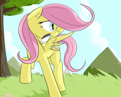 Size: 1280x1024 | Tagged: safe, artist:swomswom, character:fluttershy, species:pegasus, species:pony, female, happy, mare, smiling, solo