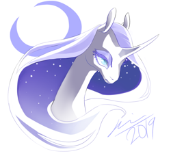 Size: 650x600 | Tagged: safe, artist:creeate97, character:nightmare moon, character:princess luna, species:alicorn, species:pony, bust, female, solo