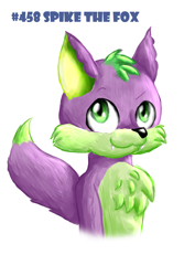 Size: 1440x2160 | Tagged: safe, artist:chiptunebrony, character:spike, species:fox, bust, cute, fluffy, hashtag, looking up, numbers, race swap, smiling, spikabetes, style emulation