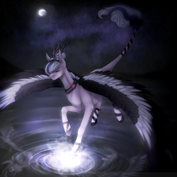 Size: 2000x2000 | Tagged: safe, artist:lastaimin, oc, species:pegasus, species:pony, colored wings, female, mare, solo, two toned wings, water