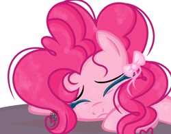 Size: 978x764 | Tagged: safe, artist:angelamusic13, character:pinkie pie, species:pony, colored eyelashes, eyes closed, female, simple background, solo, white background