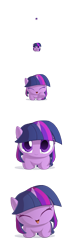 Size: 800x2812 | Tagged: safe, artist:berrypawnch, character:twilight sparkle, species:pony, ^^, berrypawnch is trying to murder us, chibi, cute, dawwww, eyes closed, female, hnnng, looking at you, simple background, solo, transparent background, twiabetes, walking, weapons-grade cute
