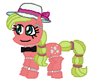 Size: 201x173 | Tagged: safe, artist:drypony198, oc, oc:maplejack, species:earth pony, species:pony, animatronic, bow tie, clothing, cowboys and equestrians, crossover, female, five nights at freddy's, hat, mad (tv series), mad magazine, maplejack, mare, picture for breezies, simple background, solo, species swap, transparent background