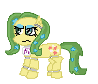 Size: 202x173 | Tagged: safe, artist:drypony198, oc, oc:home grown, species:earth pony, species:pony, angry, animatronic, chica, cowboys and equestrians, crossover, female, five nights at freddy's, mad (tv series), mad magazine, mare, picture for breezies, simple background, species swap, transparent background