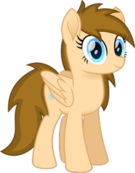 Size: 1514x1945 | Tagged: safe, artist:peahead, oc, oc only, oc:stellar winds, species:pegasus, species:pony, blue eyes, female, folded wings, looking at you, mare, movie accurate, simple background, smiling, solo, standing, transparent background, vector, wings