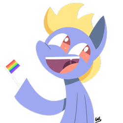 Size: 1600x1600 | Tagged: safe, artist:whitelie, species:pony, flag, gay, gay pride flag, lineless art, male, pride, simple background, smiling, solo, stallion, transparent background