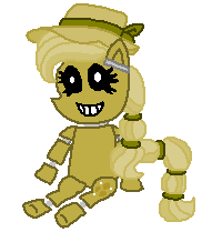 Size: 191x209 | Tagged: safe, artist:drypony198, species:pony, cowboys and equestrians, five nights at freddy's, golden, golden freddy, golden maplejack, mad (tv series), mad magazine, maplejack