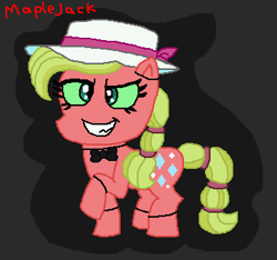 Size: 354x331 | Tagged: safe, artist:drypony198, species:pony, animatronic, clothing, cowboys and equestrians, five nights at freddy's, green eyes, hat, mad (tv series), mad magazine, maplejack, sun hat