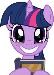 Size: 5000x6906 | Tagged: safe, artist:lahirien, character:twilight sparkle, character:twilight sparkle (unicorn), species:pony, species:unicorn, episode:the point of no return, g4, my little pony: friendship is magic, .ai available, absurd resolution, blushing, cropped, cute, female, grin, hoof hold, looking at you, mare, simple background, smiling, solo, starry eyes, transparent background, twiabetes, vector, wingding eyes
